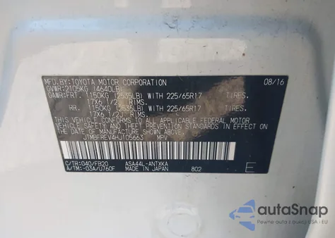 2017 Toyota Rav4 Le из США, поврежденный, VIN JTMBFREV4HJ105663